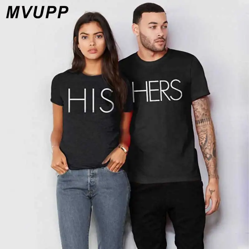 Женские и мужские белые футболки с надписью HIS Her одежда для пары футболка Женская