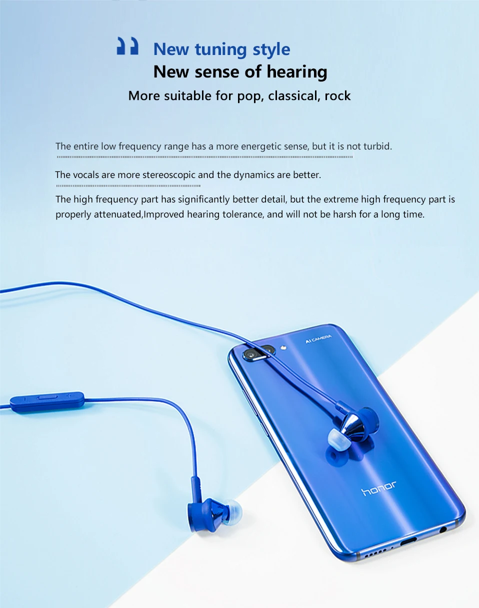 Original Huawei Honor Monster 2 Earphone AM17 3.5mm In-Ear Earbud  With Microphone Pure Monster Sound Wire Control 1.1m Headset (6)