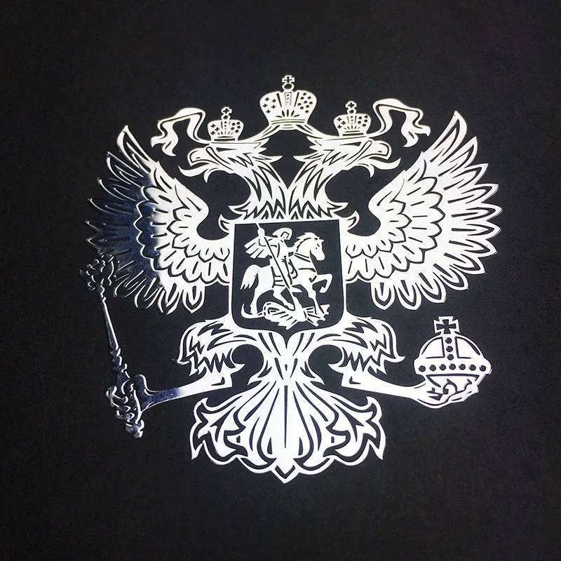 наклейки на авто Государственный герб России Никель Орел металлический Наклейки
