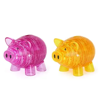 

3D Crystal Puzzle Building Block DIY Pig Model Piggy Bank Jigsaw Kit Educational Toys Gift For Kids