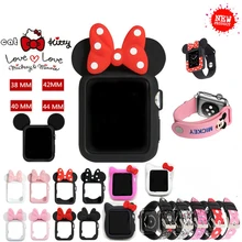 Ремешок для iwatch Apple Watch Series 1234 44 мм 40 мм 38 мм 42 мм Микки Маус Минни мультфильм ремешки для часов