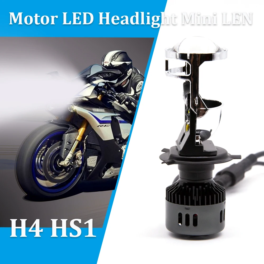 1 шт. 35 Вт 3800LM H4 HS1 светодиодный фонарь для мотоцикла с мини-проектором Len P43T фара для мотоцикла белый 6000K