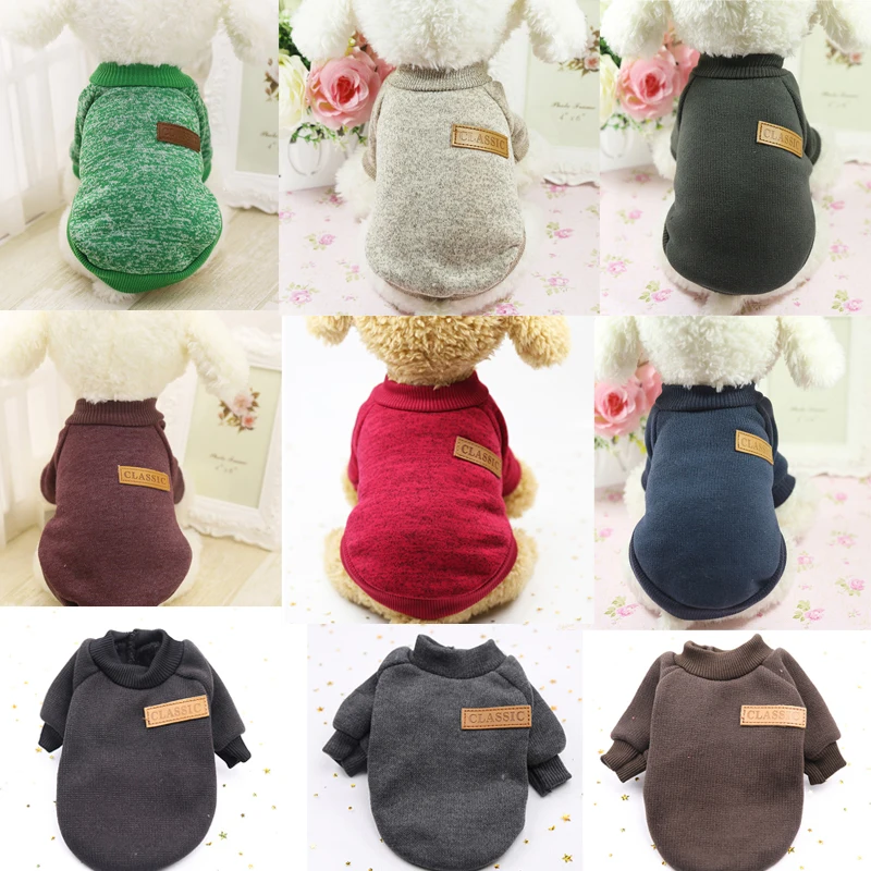 

Classic Warm Dog Clothes for Small Dogs Soft Pet Cat Sweater Outfit Jacket Winter Puppy Coat Clothing Chihuahua Yorkies Costumes