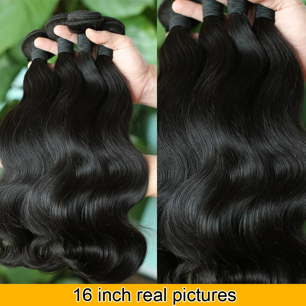 QT Hair Brazilian Body Wave Hair Bundles 100% Remy Human Weave Hair Extensions 1/3/4 Bundles Natural Color Hair