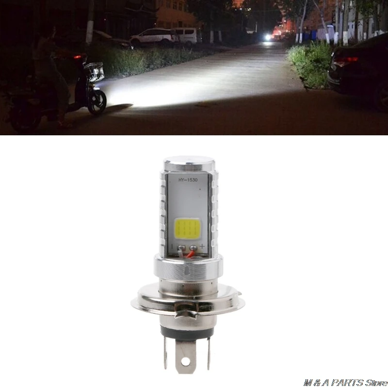 

New 15W H4 Motorcycle Bulb LED Lamp Hi/Lo Beam Headlight Front Light For Honda Kawasaki Drop Shipping