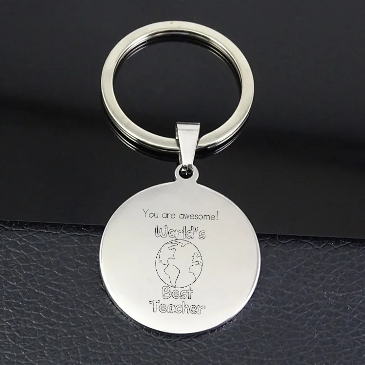 

Disc Charm Keychain 2019 Teacher's Jewelry "You are awesome World's Best Teacher" Keychains for Teacher YP7223
