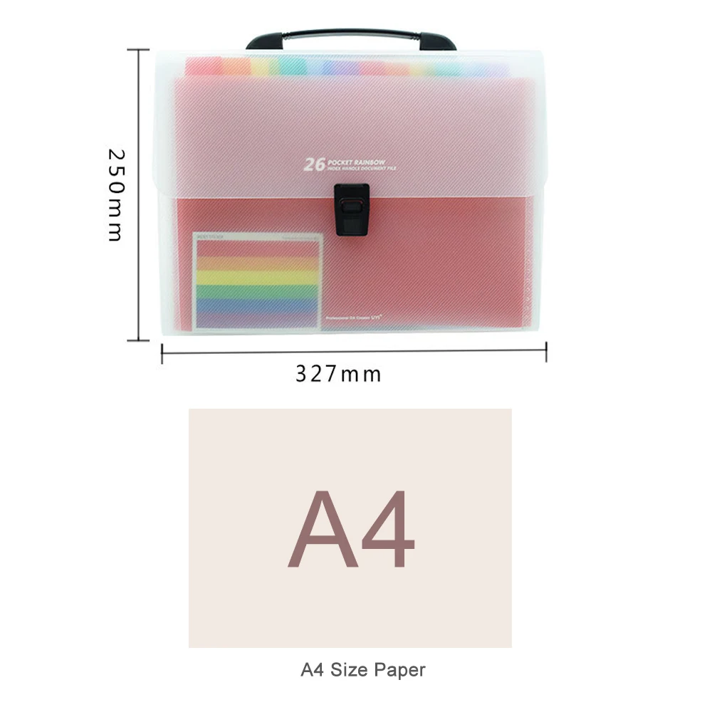 Большой емкости ручной аккордеон, расходующий портфель-папка для бумаг, органайзер для документов, сумка 26 карманов А4 Размер