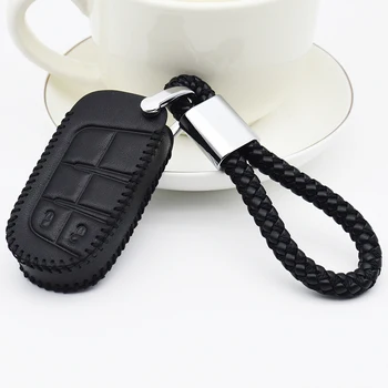 

Car Smart Key Cover Case For Fiat 500 Grande Punto Atilo Panda 500x Doblo Freemont For Jeep Leather Key Ring Shell Accessories