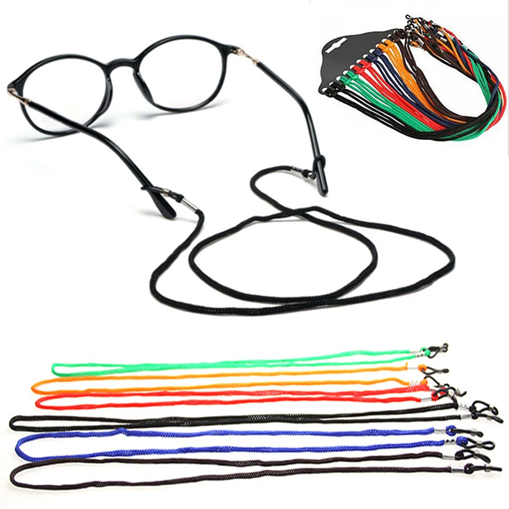 

1PC Glasses Strap Neck Cord Adjustable Sunglasses Eyeglasses Reading Rope Lanyard Holder Nylon Light Fashion Accessories Black