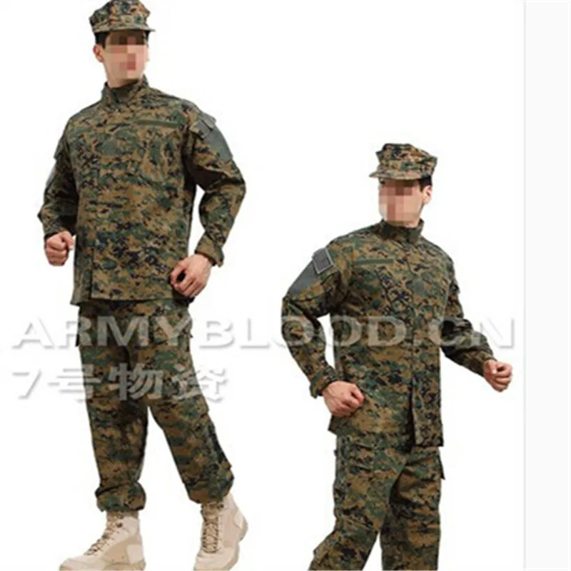 Армии США Военная форма для мужчин США Цифровой Лесной цифровой обучение действиям в джунглях форменная куртка+ Штаны армейская униформа