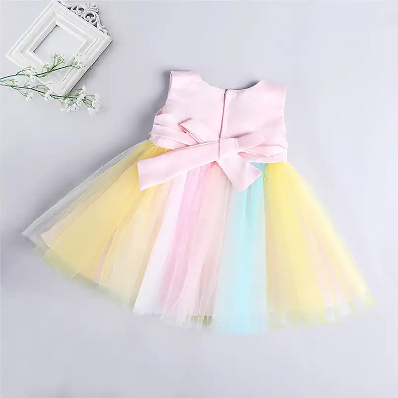 Baby girl pastel rainbow dress Clearance