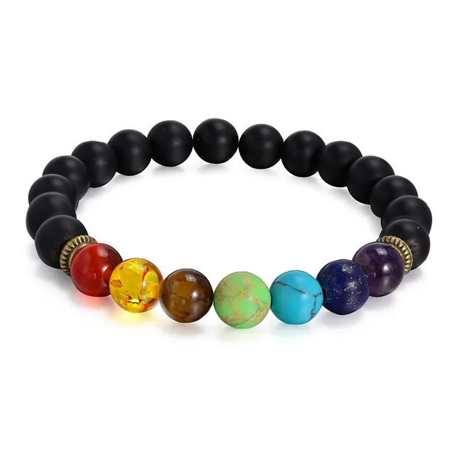 New 7 Chakra Bracelets Men Women Black Lava Healing Balance 8mm New 7 Chakra Bracelets Men Women Black Lava Healing Balance 8mm Beads Natural Stone Yoga