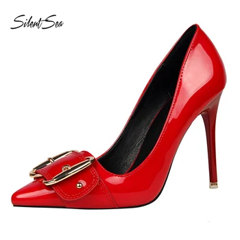 

Silentsea Pumps Women Shoes new fashion Slip-On Shallow Wedding Party Pointed Toe High Heels Pump Chaussures Femme Shoes