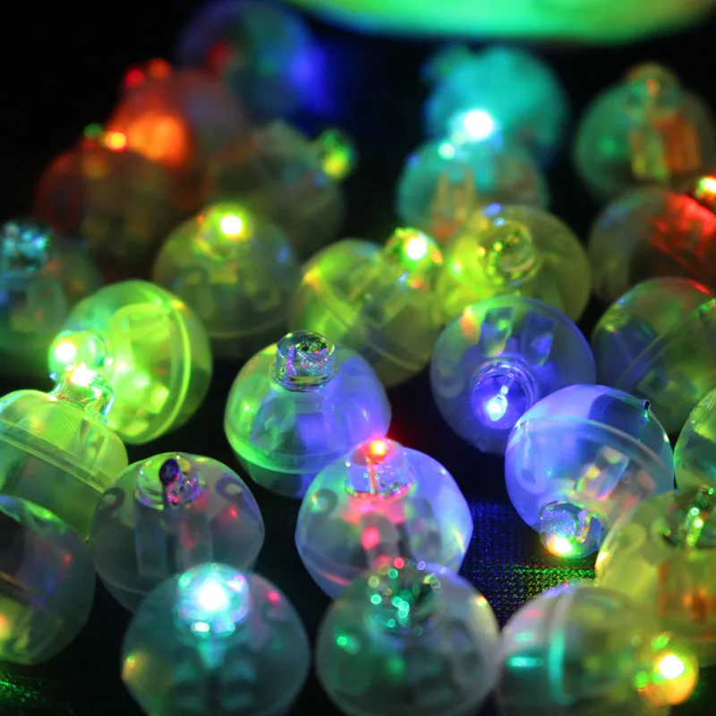 100 шт./лот, цветная круглая мини светодиодная RGB лампа, фонарик, шар, огни для нового года, украшения на Рождество, свадьбу, вечеринку - Цвет: Multicolor changing