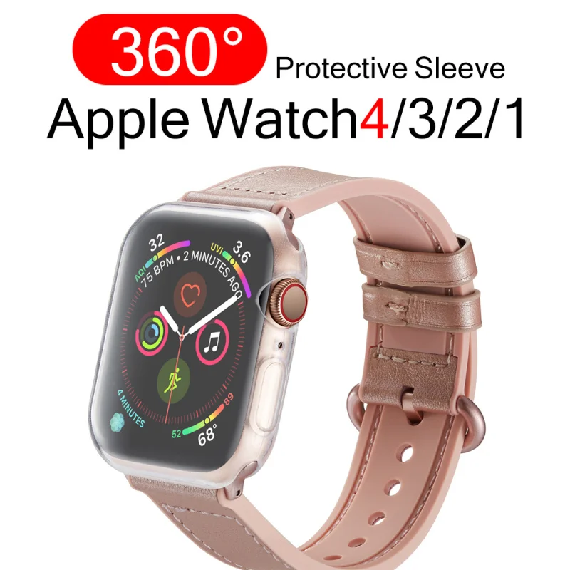 Бампер для Apple Watch чехол apple 5 4 3 Iwatch 42 мм 38 44 40 аксессуары 360 прозрачный защитный из