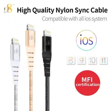 D8 высококачественный нейлоновый кабель Lightning USB type-C для iPhone X, простой совместимый удлиненный провод для быстрой зарядки и передачи данных