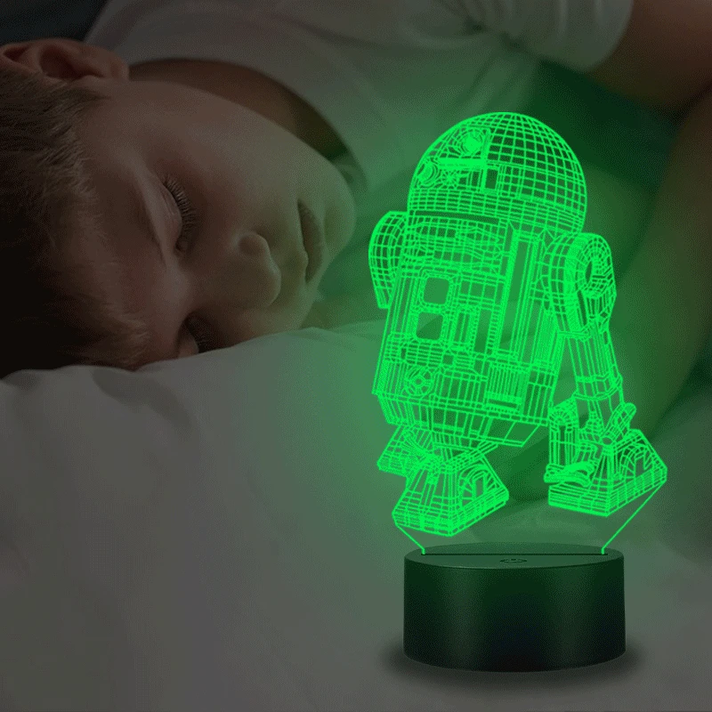 VCity R2D2 Робот 3D ночник светодиодный USB Освещение настроения многоцветный фильм вентиляторы коллекция Luminaria подарки для кинолюбителей домашний декор