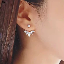 25*25mm Temperament Flowers White Crystal High End Earrings Crystal Stud Earrings Fashion Jewelry Earrings For Women HE-50