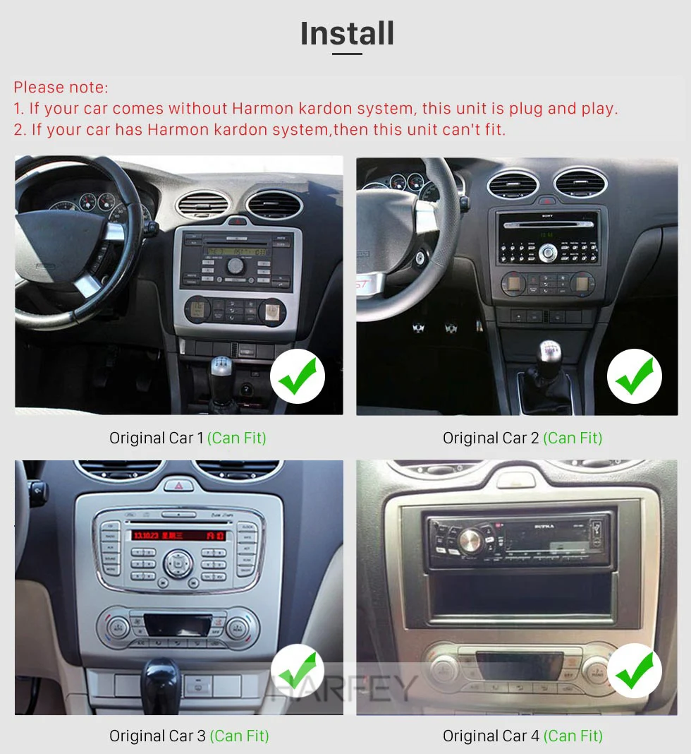 Cheap Harfey 2Din HD Car Stereo Android 8.1 for Ford Focus Exi AT 2004 2005 2006 2007 2008 2009 2010 2011 with DSP 4RAM 32ROM 2.5D IPS 1