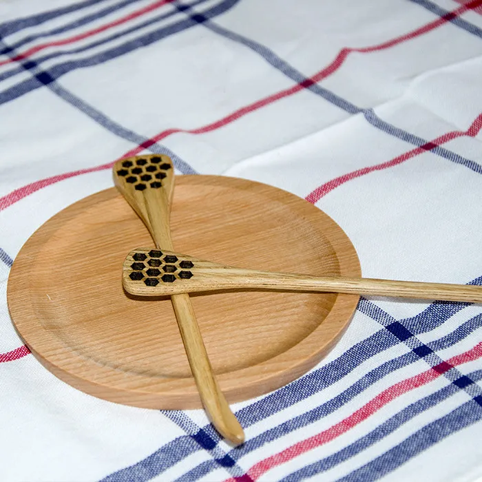 Каштан деревянная медовая ложка сервер здоровая Mixi палка ложка с длинной ручкой 18*2,5 см