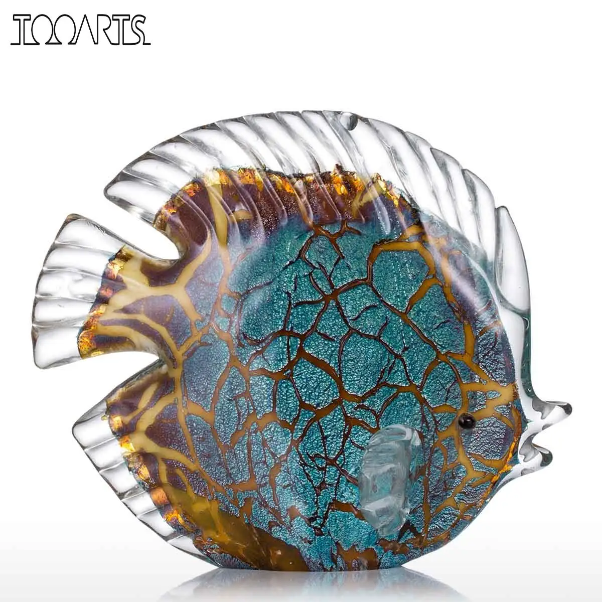 

Tooarts Colorful Spotted Tropical Fish Glass Figurine Fish Figurine Mediterranean Art Favor Craft Gift Home Decoration