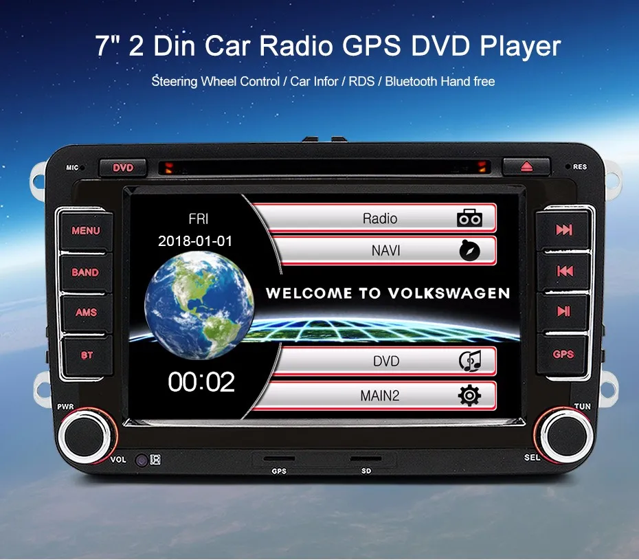 7 дюймов 2 Din Автомобильный DVD GPS Радио для Volkswagen VW гольф гольф 6 sharan jetta поло tiguan touran passat 2din DVD навигации автомагнитола магнитола для авто навигатором