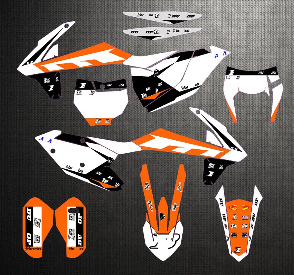 Командный полный набор наклеек для KTM EXC EXCF 2017 2019 SX F SXF 2016 2018 настраиваемых цифр