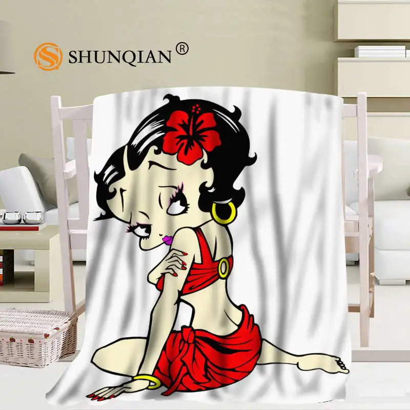 Изготовленное на заказ одеяло Betty Boop с героями мультфильмов, мягкое DIY Украшение вашей картины, размер спальни 56x80 дюймов, 50X60 дюймов, 40X50 дюймов A7.10 - Цвет: 2