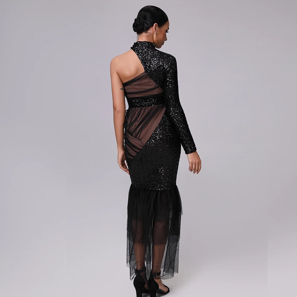 Sequin Mesh Layered Dress