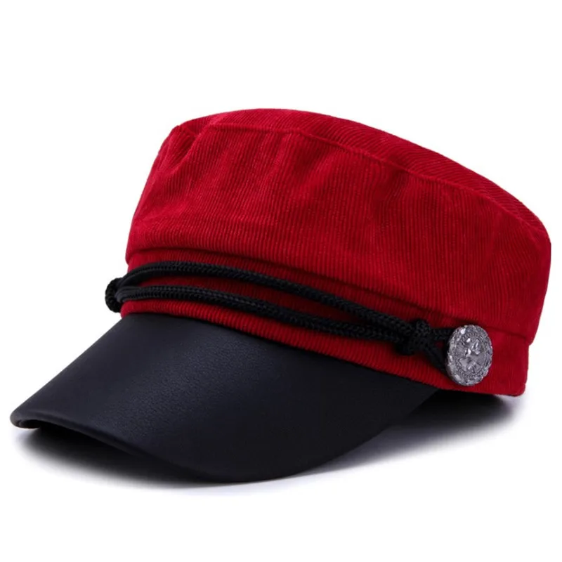 XdanqinX элегантная женская шляпа вельветовые Ретро армейские военные шапки Модные Винтажные плоские кепки для женщин стиль Дамская Студенческая Кепка