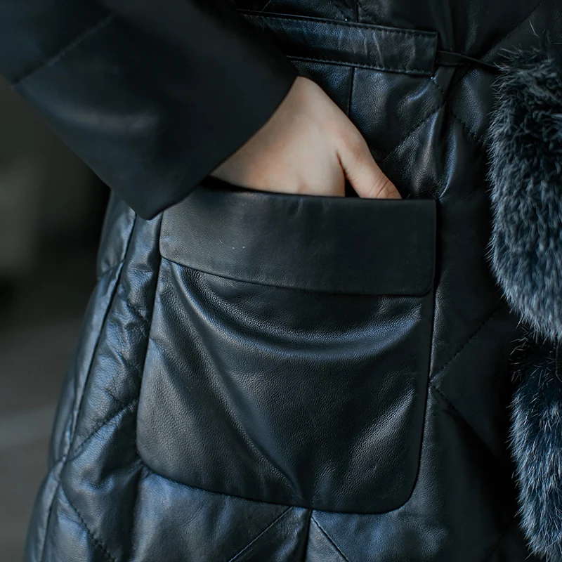 AYUNSUE натуральный мех енота воротник плюс размер 2019 новая куртка из натуральной