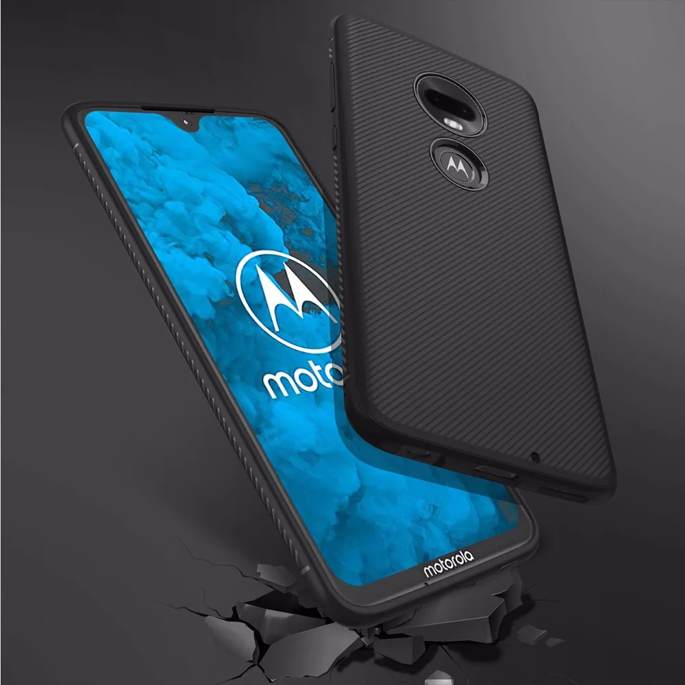 

MOTO G7 G7 Plus Case Cover Lenuo Shockproof Soft TPU Carbon Fiber Brushed Back Case For Motorola Moto G7 Play US EU Version