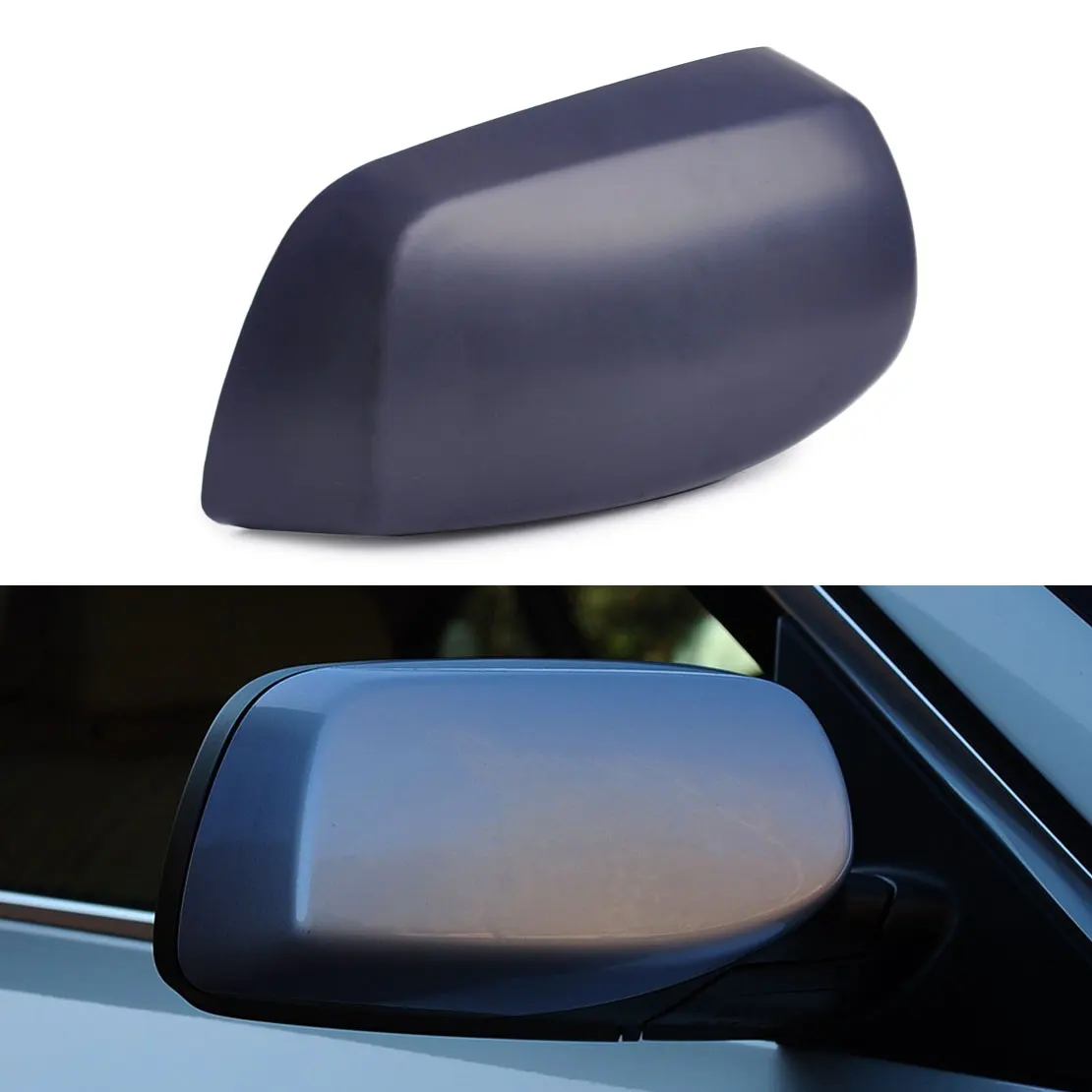 DWCX Car Matte Dark Grey ABS Plastic Right Side Door Rear View Mirror Casing Cover Cap