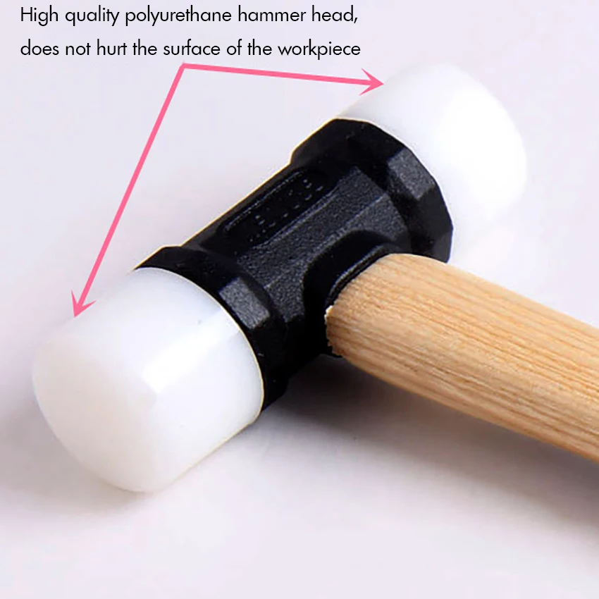 32mm / 35mm Nylon Hammer Leathercraft Carving Hammer with White Wax Wood Handle DIY Installation Hammer Repairing Tools