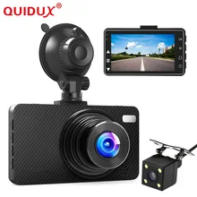 QUIDUX Dual lens macchina fotografica Dell’automobile DVR 3 Pollici Schermo Full HD 1080 P Dvr 170 Gradi Grandangolare WDR Dash cam Video Recorder Camcorder