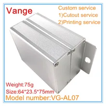 1 шт./лот, хорошее качество, две панели, доступны 6063-T5, Инжекционный алюминиевый корпус diy 64*23,5*75 мм для оборудования усилителя