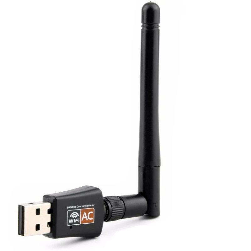 TEROW USB 2,0 600 Мбит/с WiFi беспроводная сетевая карта Двухдиапазонная высокоскоростная 2,4 ГГц 5 ГГц 802.11ac LAN адаптер с поворотная антенна