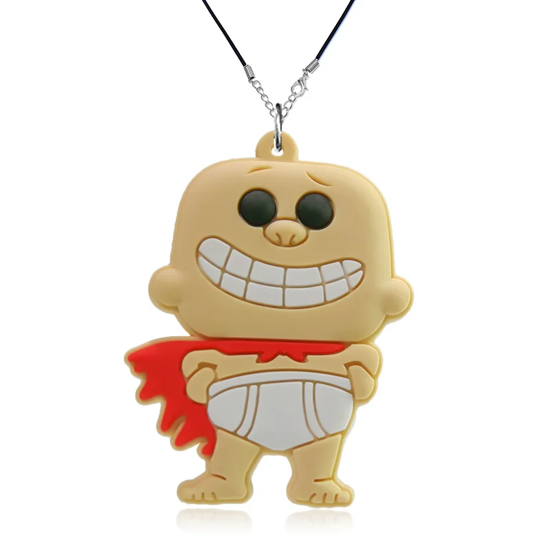 

1pcs Captain Underpants Pendant Necklace Creative Rope Chain Choker Cute Anime Accessories for Boys Kids Birthday Party Gift