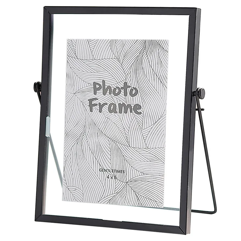 

7 Inch Gold Photo Frame Nordic Minimalist Geometric Glass Picture Frame Wall Hanging Frame Creative Iron Bedroom Home Decoration