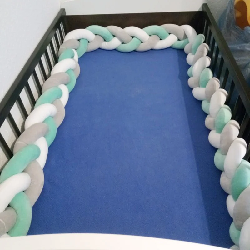 1M-3M Customized Nodic Knot Baby Bed Bumper For Newborn Knotted Braid Pillow Cushion Baby Crib Bumper Protector Room Cot Decor
