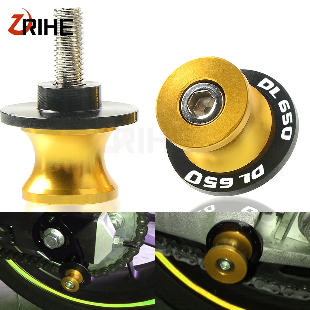 

2Pcs 8mm CNC Aluminum Motorcycle Swingarm Spool Sliders Swing Arm Stand Screw Swing Sliders For SUZUKI DL650 V-Strom 2004-2013