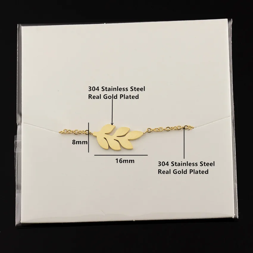 Венок браслет для Для женщин изысканные украшения Нержавеющая сталь браслет с подвесками ветки Листья Браслет Femme дружеский подарок