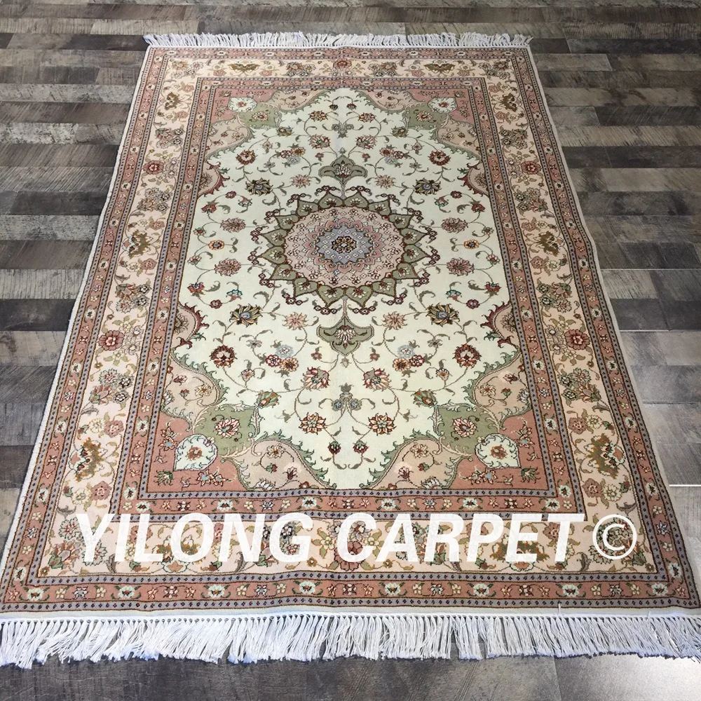 Yilong 4'x6' турецкий ручной работы шерстяной шелковый ковер Прочный ручной работы Восточный шелк шерстяной ковер(WY2059S4x6