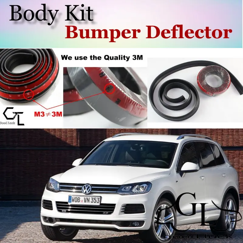 Дефлектор губ бампера для Volkswagen VW Touareg 7P5 MK2 2011 ~ 2015 передняя юбка спойлера тюнинга