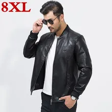 Размера плюс 8XL 7XL высокое качество кожаная куртка Для мужчин сплошной Для мужчин кожаные туфли мужская одежда пальто тренд куртка из овчины