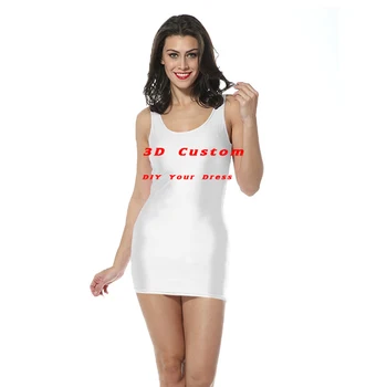 

New Full 3D Print DIY Custom women Summer u Neck pencil Dress sleeveless Dresses Casual Elegant Sheath Slim Dress Dropshipping
