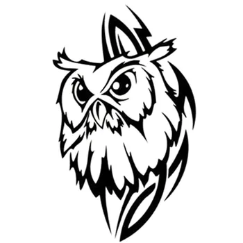 

10.8X18CM Tribal Owl Personality Interesting Car Sticker Vinyl Decorative Decal Accessories Black Silver S6-2591
