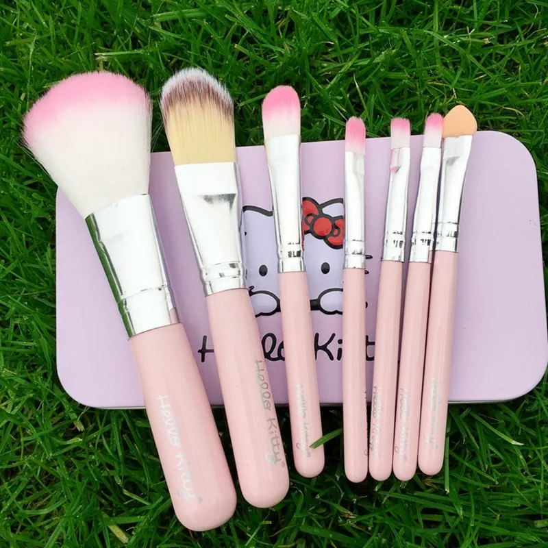 2016 Hot 7 PCS Professional Beauty brush sets with metal case Lovely