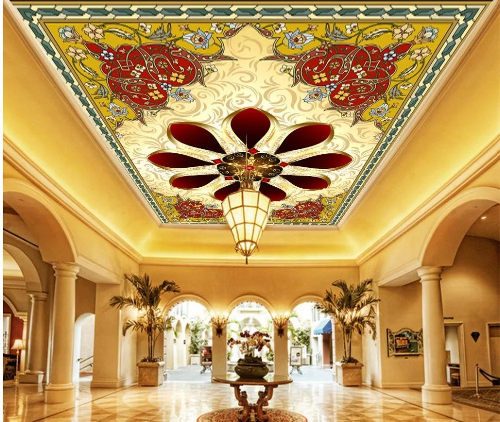 Photo wallpaper custom wallpaper ceilings 3d wallpaper flower ceiling