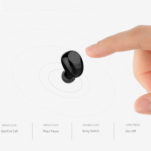 Mini Bluetooth Earphone Bluetooth Headset Wireless Earbud Earphone Hands-free For Car Driving Phone Sport 4